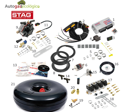 KIT 5- STAG DIRECT 400 para motores de 4 cilindros de inyección directa y gasolina de 95