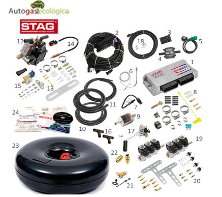 KIT 10- STAG DIESEL para motores diésel de 6 cilindros 12 Voltios