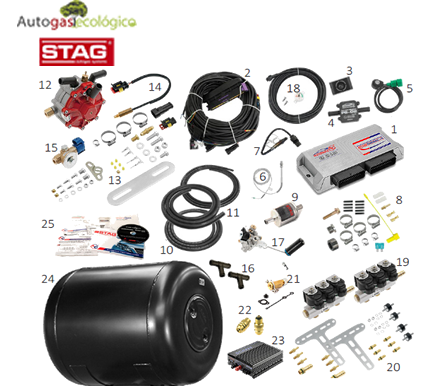 KIT 13- STAG DIESEL para motores diésel de 6 cilindros 24 Voltios