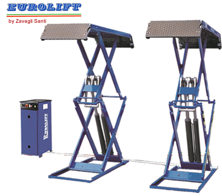 Elevador de doble tijera electro-hidráulico para sobreponer 3,2Ton.  Z25